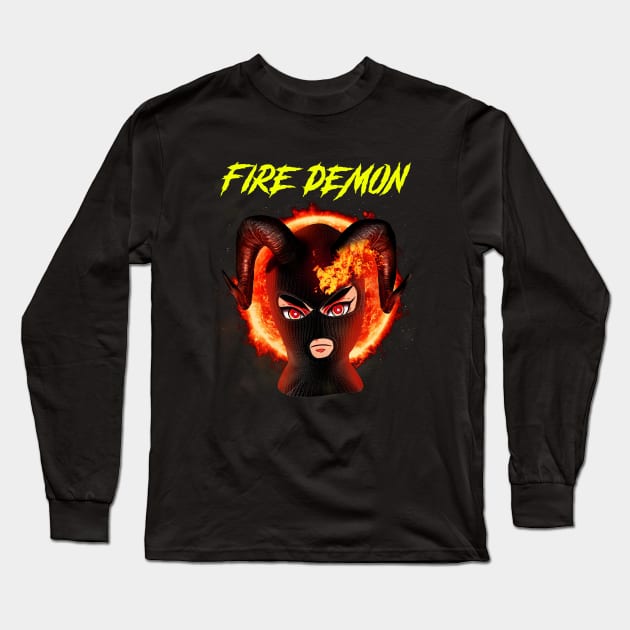 sunfire demon - ski musk aniùe Long Sleeve T-Shirt by Phantom Troupe